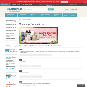 Win a Christmas Pize pack - Health Post NZ
