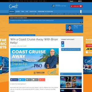 Win a Coast Cruise Away With Brian Kelly