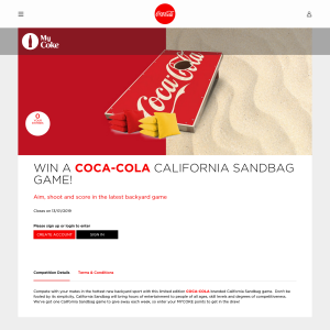 Win a Coca-Cola branded California Sandbag game