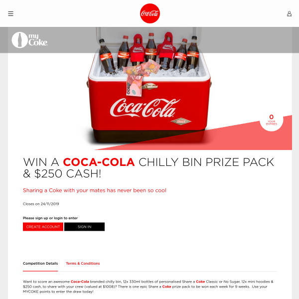 Win a Coca-Cola Chilly Bin Prize Pack and $250 Cash