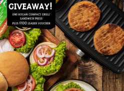Win a compact grill and $100 Leader voucher
