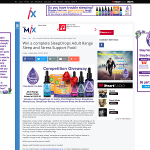 Win a complete SleepDrops Adult Range Sleep and Stress Support Pack