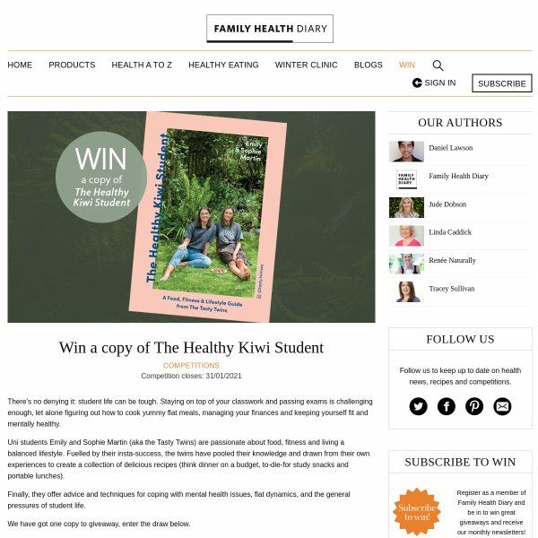 Win a copy of The Healthy Kiwi Student