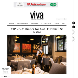 Win a Dinner for 6 at O?Connell St Bistro 
