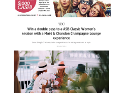Win a double pass to a ASB Classic Women's session with a Moët & Chandon Champagne Lounge experience