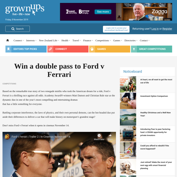 Win a double pass to Ford v Ferrari