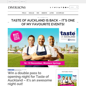 Win a double pass to opening night for Taste of Auckland