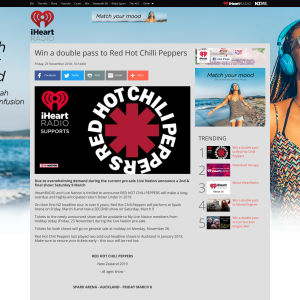 Win a double pass to Red Hot Chilli Peppers