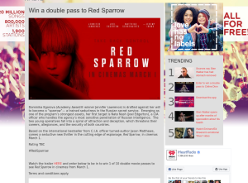 Win a double pass to Red Sparrow