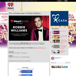 Win a double pass to Robbie Williams