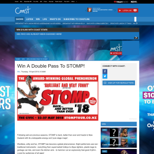 Win A Double Pass To STOMP