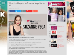 Win a double pass to Suzanne Vega live in NZ