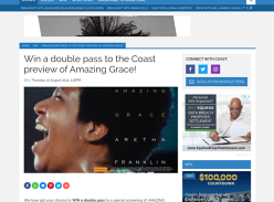 Win a double pass to the Coast preview of Amazing Grace