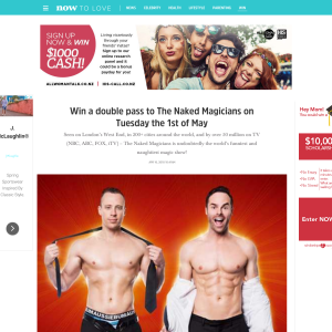 Win a double pass to The Naked Magicians