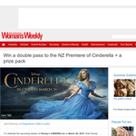 Win a double pass to the NZ Premiere of Cinderella + a prize pack