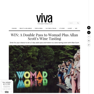 Win A Double Pass to Womad Plus Allan Scott's Wine Tasting