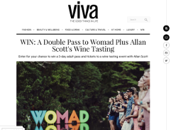 Win A Double Pass to Womad Plus Allan Scott's Wine Tasting