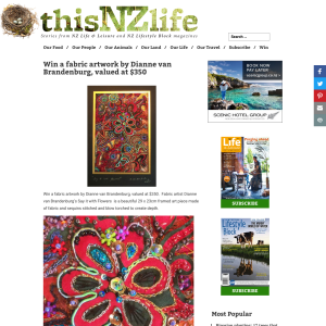 Win a fabric artwork by Dianne van Brandenburg