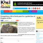 Win a family pass for a guided tour at Kingdom of Zion