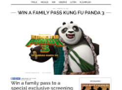 Win a Family pass to Kung Fu Panda 3