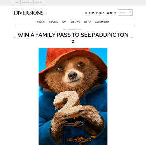 Win a family pass to see Paddington 2