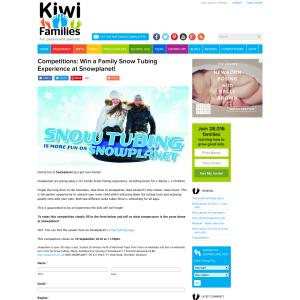 Win a Family Snow Tubing Experience at Snowplanet
