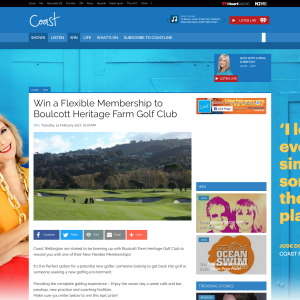 Win a Flexible Membership to Boulcott Heritage Farm Golf Club