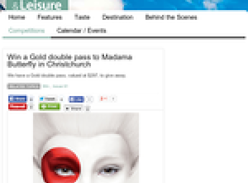 Win a Gold double pass to Madama Butterfly in Christchurch