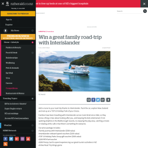 Win a great family road-trip with Interislander