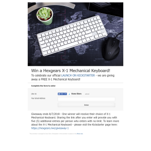 Win a Hexgears X-1 Mechanical Keyboard