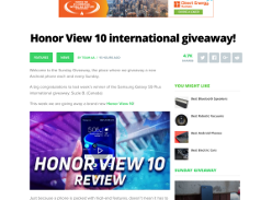 Win a Huawei Honor View 10