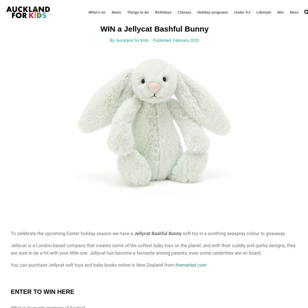 Win a Jellycat Bashful Bunny