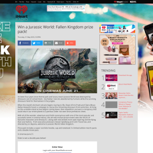 Win a Jurassic World: Fallen Kingdom prize pack