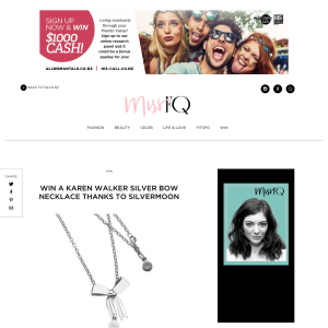 Win a Karen Walker Silver Bow Necklace thanks to Silvermoon