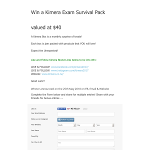 Win a Kimera Exam Survival Pack