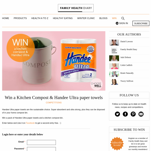 Win a Kitchen Compost and Handee Ultra Paper Towels