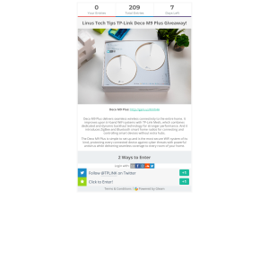 Win a Linus Tech Tips TP-Link Deco M9 Plus