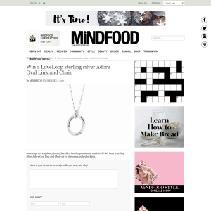 Win a LoveLoop sterling silver Adore Oval Link and Chain