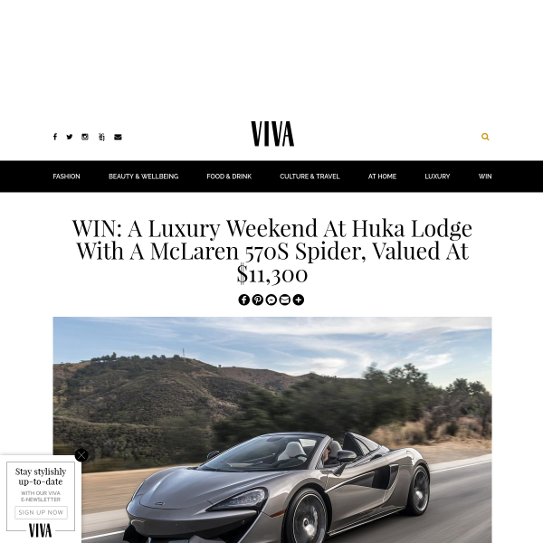 Win a Luxury Weekend at Huka Lodge with a McLaren 570S Spider