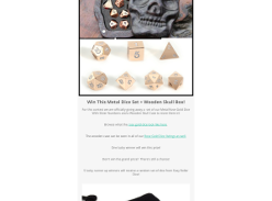 Win a Metal Dice Set + Wooden Skull Box
