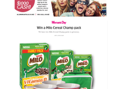 Win a Milo Cereal Champ pack