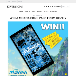 Win a MOANA prize pack from Disney