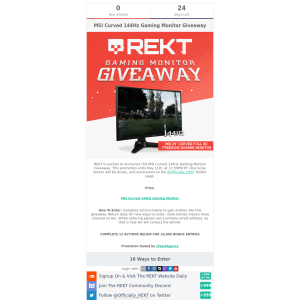 Win a MSI Curved 144Hz Gaming Monitor