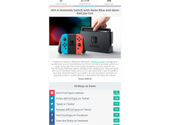 Win A Nintendo Switch with Neon Blue and Neon Red Joy Con