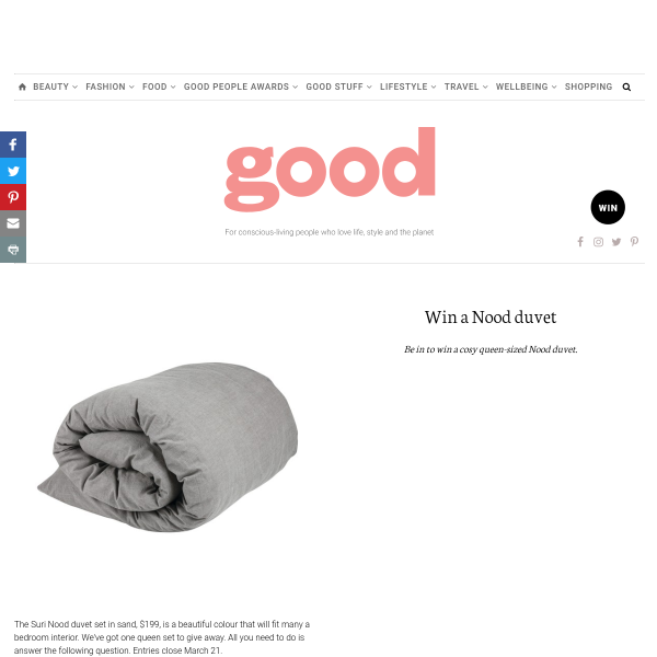 Win a Nood duvet
