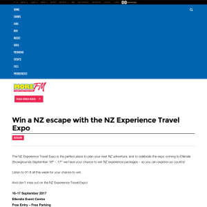 Win a NZ escape with the NZ Experience Travel Expo