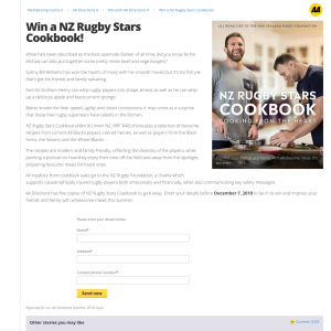 Win a NZ Rugby Stars Cookbook