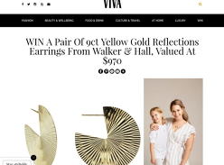 Win a Pair of 9ct Yellow Gold Reflections Earrings from Walker and Hall