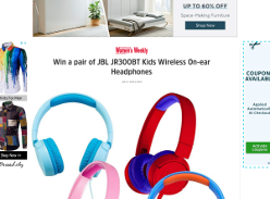 Win a pair of JBL JR300BT Kids Wireless On-ear Headphones