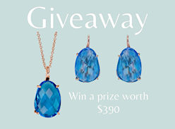 Win a Pair of Light Blue Oval Crystal Earrings and Matching Pendant